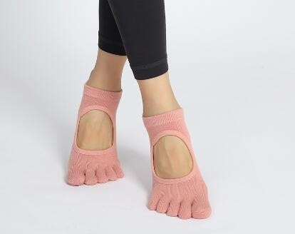 wzw24003 Yoga socks cotton professional Pilates socks non-slip toe socks women's warm indoor fitness sports socks floor socks