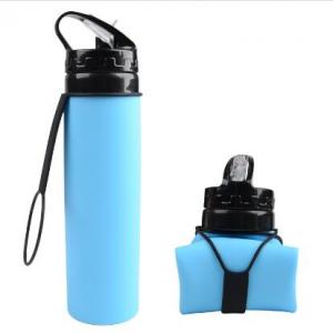 sh24002 Outdoor cycling 600ml water cup Portable foldable silicone water bag outdoor sports water bottle