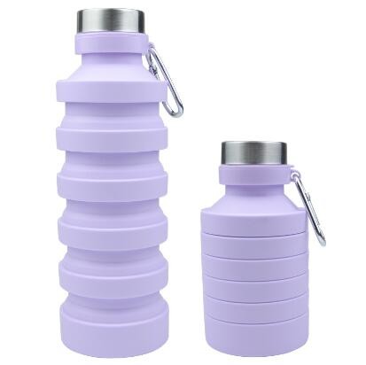 sh24003 800ml large capacity silicone foldable telescopic water bottle outdoor sports fitness portable water cup