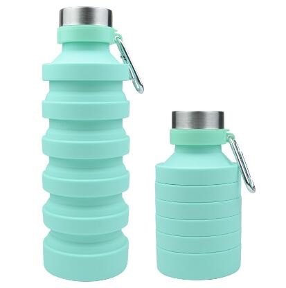 sh24003 800ml large capacity silicone foldable telescopic water bottle outdoor sports fitness portable water cup