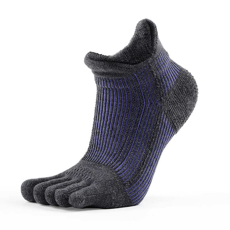 wzw240012 Professional marathon men's toe socks with back three-dimensional thickened mercerized wool short-tube sports tabi socks