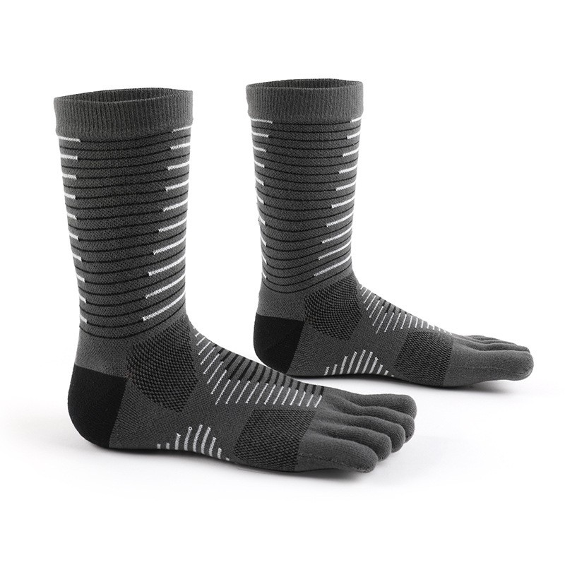 wzw24006 Sports socks running men's toe socks mid-calf socks coolmax quick-drying outdoor compression marathon socks