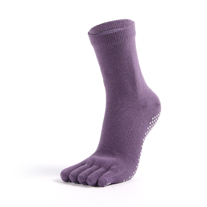 wzw24009 Women's yoga socks, micro-pressure non-slip socks, toe socks, Pilates split toe socks, mid-calf socks, floor socks